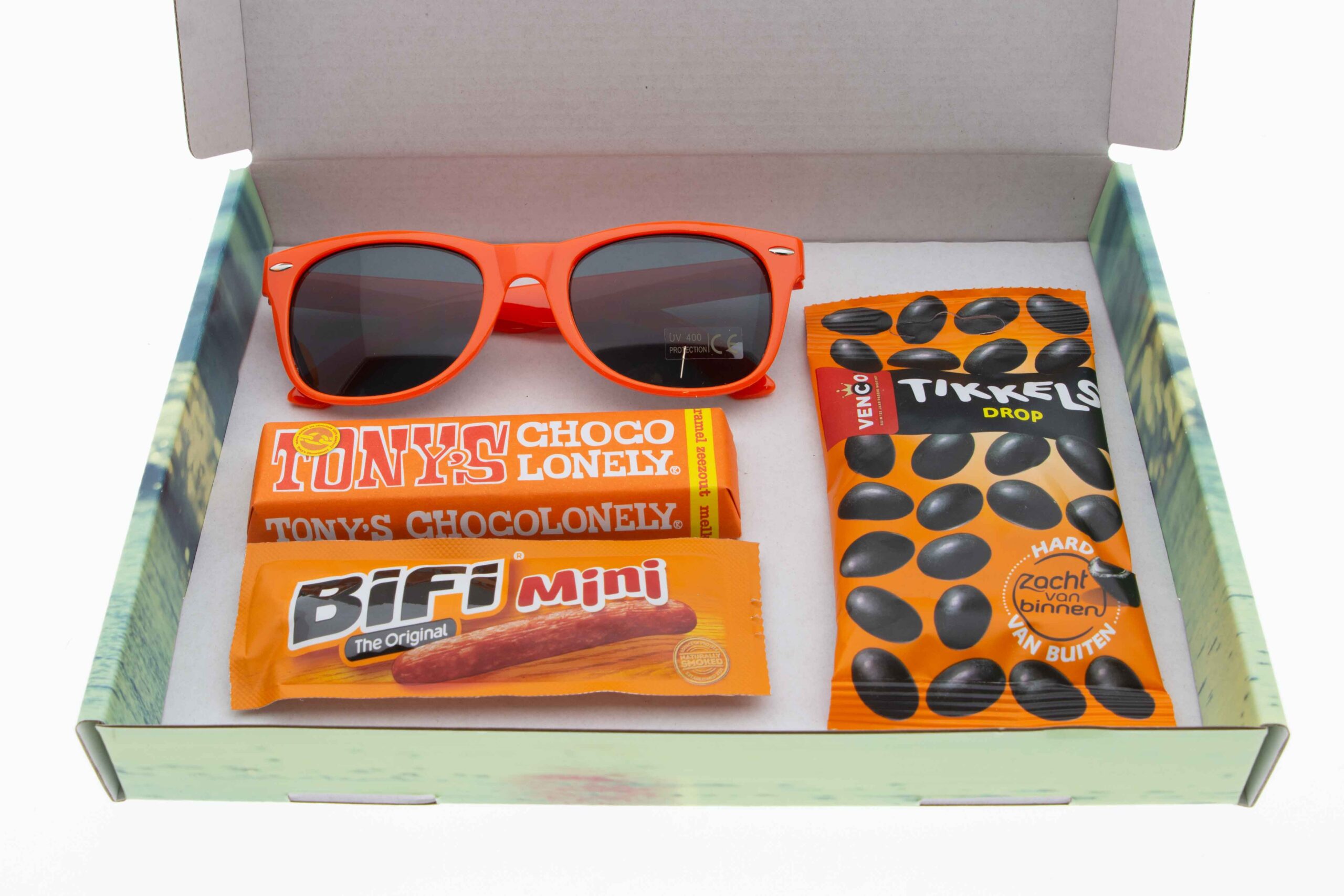 Zomers oranje zomerpakket Brievenbus Sanders Gifts Zomerpakketten