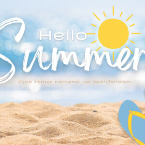 A5 gepersonaliseerde zomerkaart Hello summer – strand